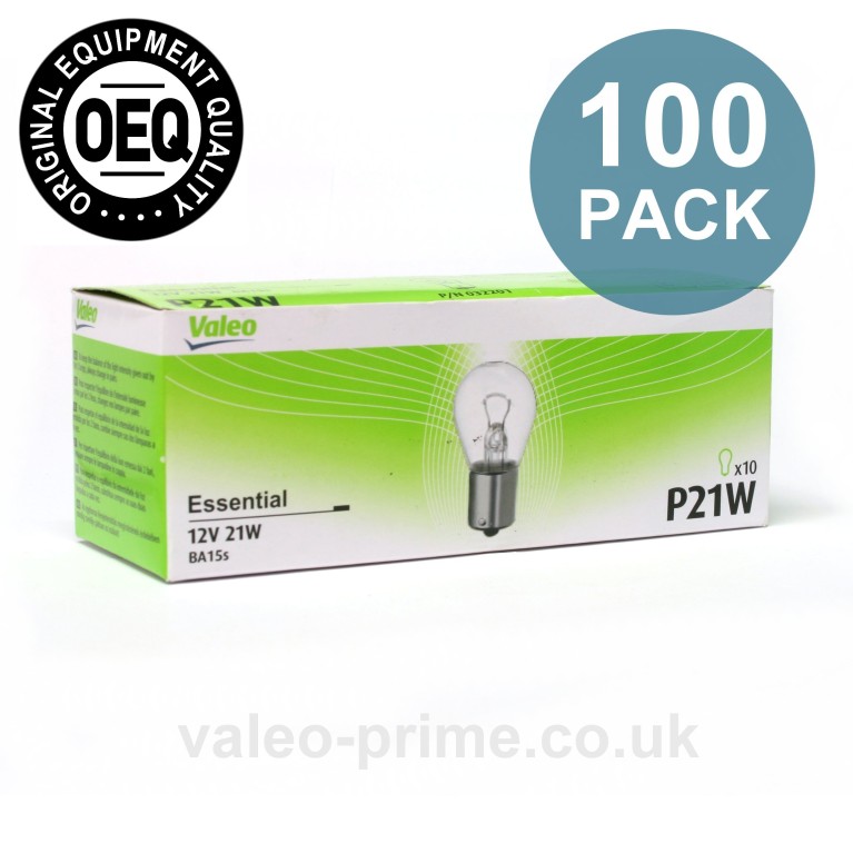 Valeo P21 5W Bulb Essential P/N 32207 - 100 Pack